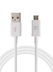 Heatz 1-Meter Micro USB Cable, USB A Male to Micro USB, Sync and Charging Cable for Smartphones, White