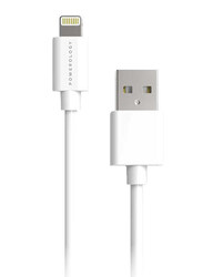 Powerology 1.2-Meter Data Sync Lightning PVC Cable, USB 2.0 Type A Male to Lightning for Apple Devices, P12BLWH, White