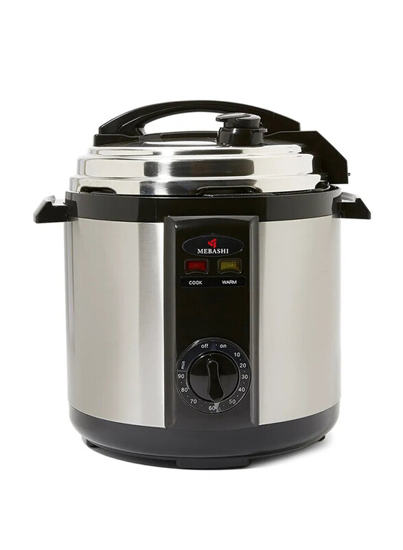 

Mebashi 6L Steel Electric Rice Cooker, 1000W, ME-PC888SS, Silver/Black