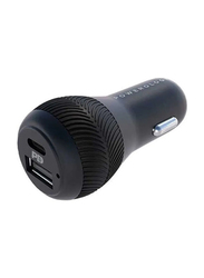 Powerology 0.9-Meter Dual Port Car Charger With Type-C To Mfi Lighting Cable, PPDCCLBK, Black