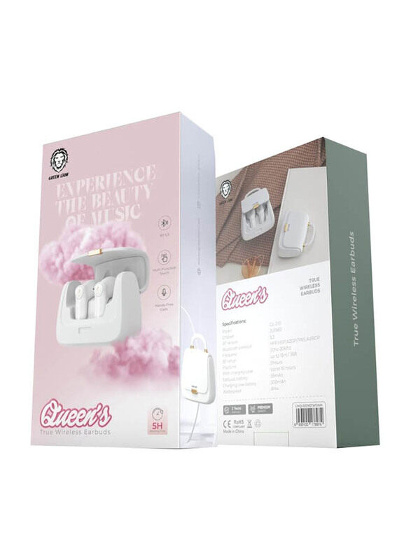 

Green Lion Queen's True Wireless Earbuds, White