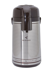 Mebashi 3 Ltr Stainless Steel Vacuum Flask, ME-HXD3001S, Silver/Brown