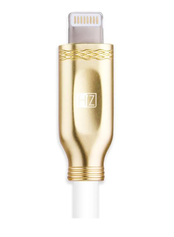 Heatz 3-Meter Metallic Flexy Lightning Cable, USB A Male to Lightning, Sync and Charging Cable for Apple iPhone 5/6/7/8/X, Gold