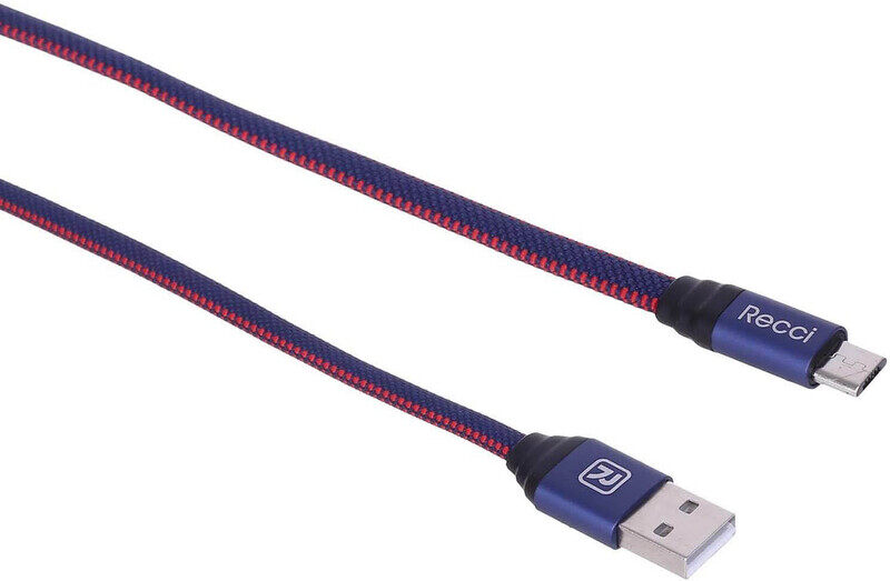

Recci 100cm Micro USB Cable, USB Type-A Male to Micro USB, RTC-N02M, Navy/Red