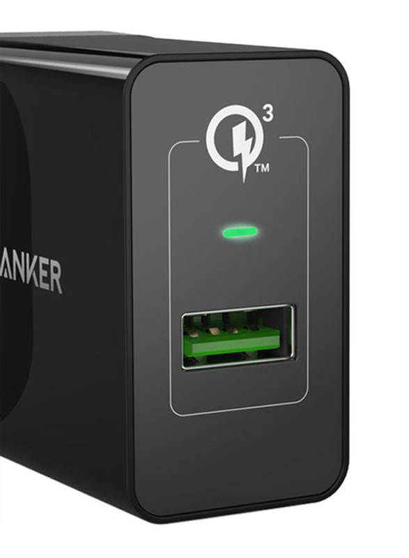Anker PowerPort+1 EU Plug Wall Charger, 3.0A Quick Charge USB Port with PowerIQ Technology, A2013K11, Black
