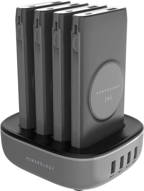 

Powerology 40000mAh Wireless & Wired Fast Charging Power Bank with USB Type C & USB Type A, Black