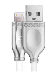 Heatz 1-Meter Metallic Flexy Lightning Cable, USB A Male to Lightning, Sync and Charging Cable for Apple iPhone 5/6/7/8/X, Grey