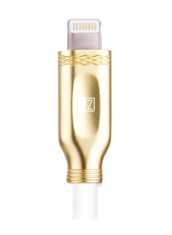 Heatz 2-Meter Metallic Flexy Lightning Cable, USB A Male to Lightning, Sync and Charging Cable for Apple iPhone 5/6/7/8/X, Gold