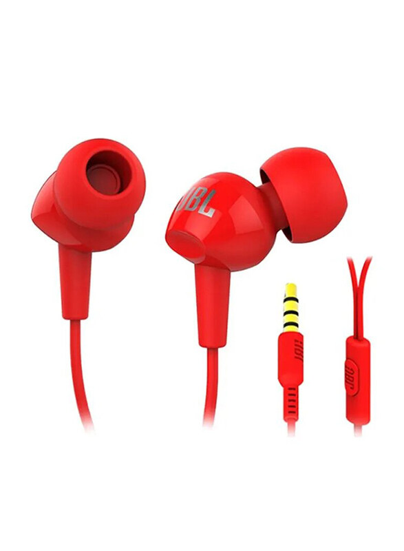 

JBL C100SI 3.5 mm Jack In-Ear Noise Cancelling Earphones with Mic, Red