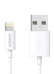 Anker 3-Feet Charging Lightning Data Cable, USB Type A Male to Lighting for Apple Devices, A7101H22, White
