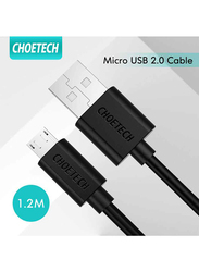 Choetech AB003 U 2.0 Micro USB 2.4A Charging & Data Sync Cable, USB Type A Male to Micro USB Cable for Smartphones/PS4/Xbox One Controller, Black