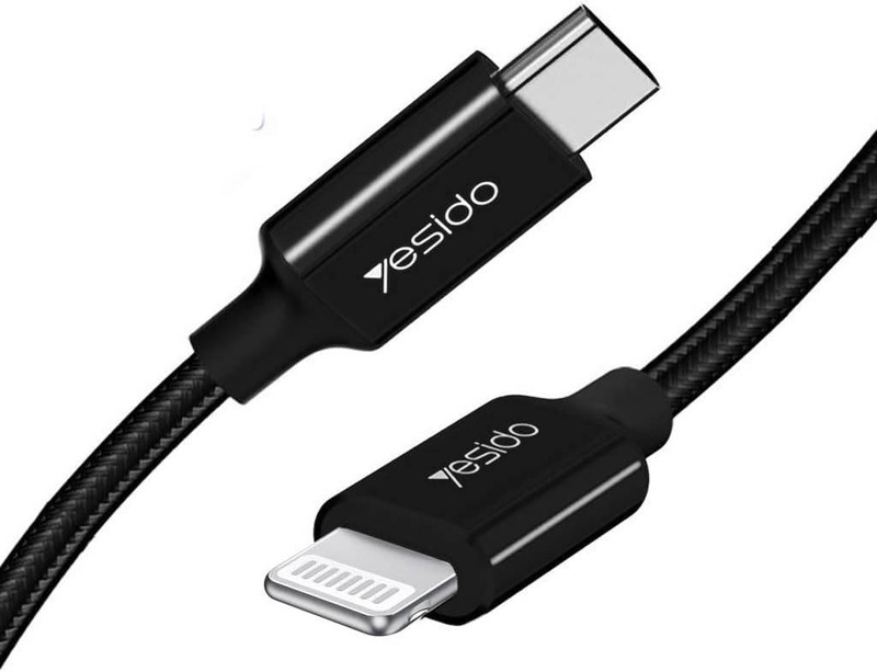 

Yesido 1.2-Meter Charging Cable, USB Type-C to Lighting Cable, CA-11, Black