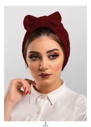 Turban & Fashion Plisse Bow Turban for Women, Maroon