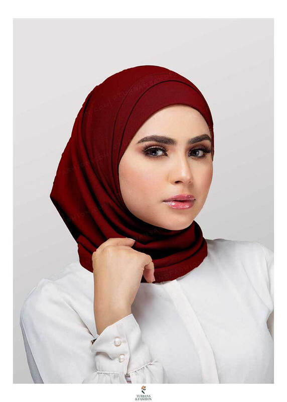 Turban & Fashion Syrian Hijab for Women, Maroon