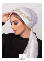 Turban & Fashion Soiree Crown Turban for Women, White