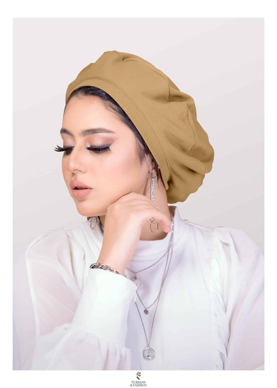 Turban & Fashion Casual Light Weight Beret Effortless Turban for Women, Camel