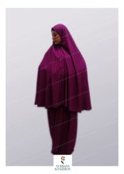 Turban & Fashion Khimar Praying Set, Purple