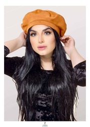Turban & Fashion Suede Beret Turban for Women, Camel