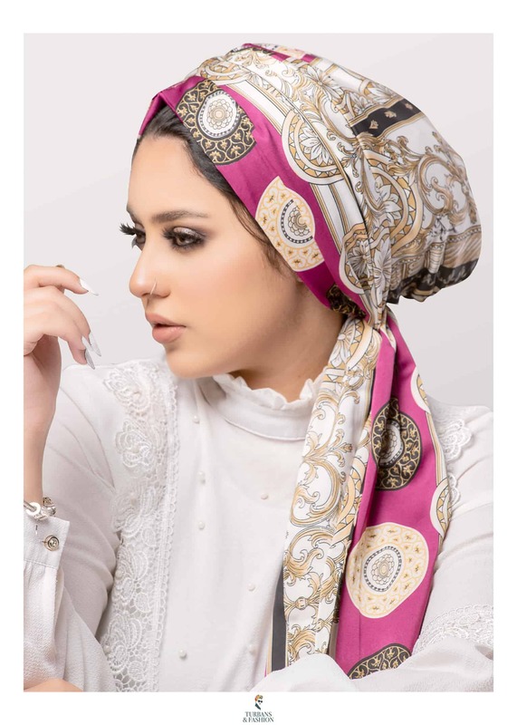 Turban & Fashion One-Piece 2-Way Tie Luxirious Printed Turban for Women, Pink