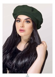 Turban & Fashion Suede Beret Turban for Women, Olive Green