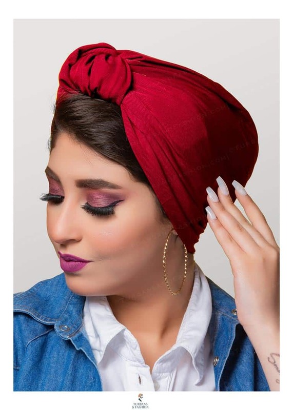 Turban & Fashion Ball Crepe Turban for Women, Red