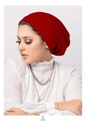Turban & Fashion One-Piece Stripe Textured Scotch Turban for Women, Maroon