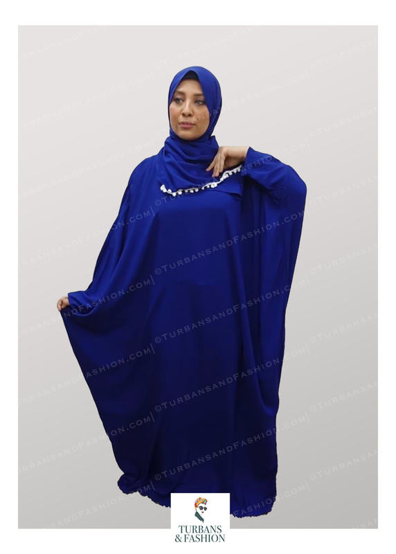 Turban & Fashion Ezdale Viscos Cotton Praying Dress, Blue