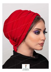 Turban & Fashion Back Bow Crepe Turban for Women, Red
