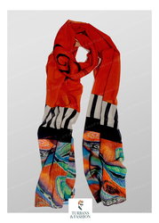 Turban & Fashion Painted Scarf for Women, Red