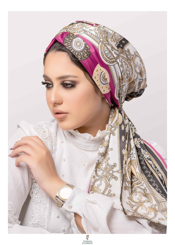 Turban & Fashion One-Piece 2-Way Tie Luxirious Printed Turban for Women, Pink