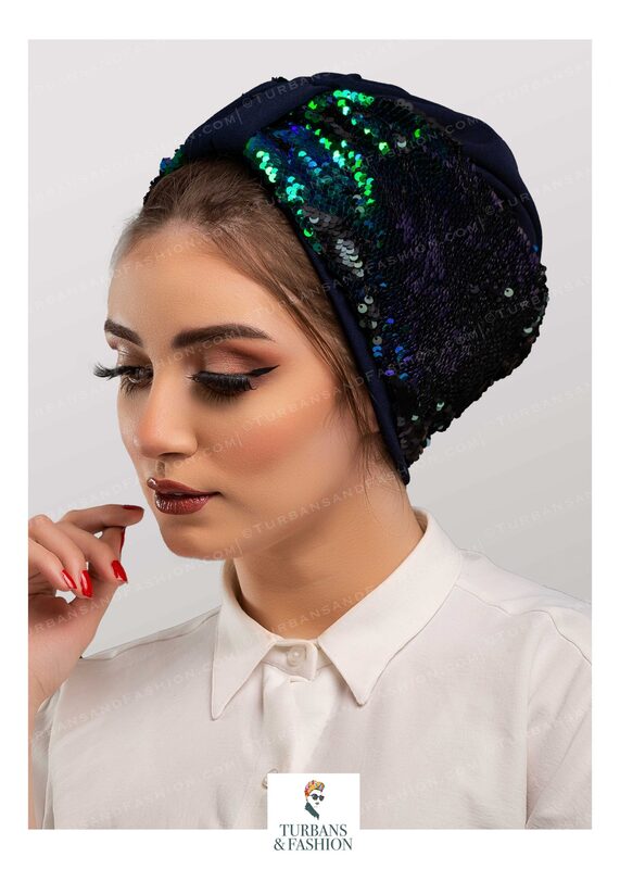 Turban & Fashion Soiree Payette Turban for Women, Blue