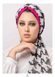 Turban & Fashion 2-Piece Head Gear Straight Cut Turban with Matching Chiffon Scarf Set for Women, Pink