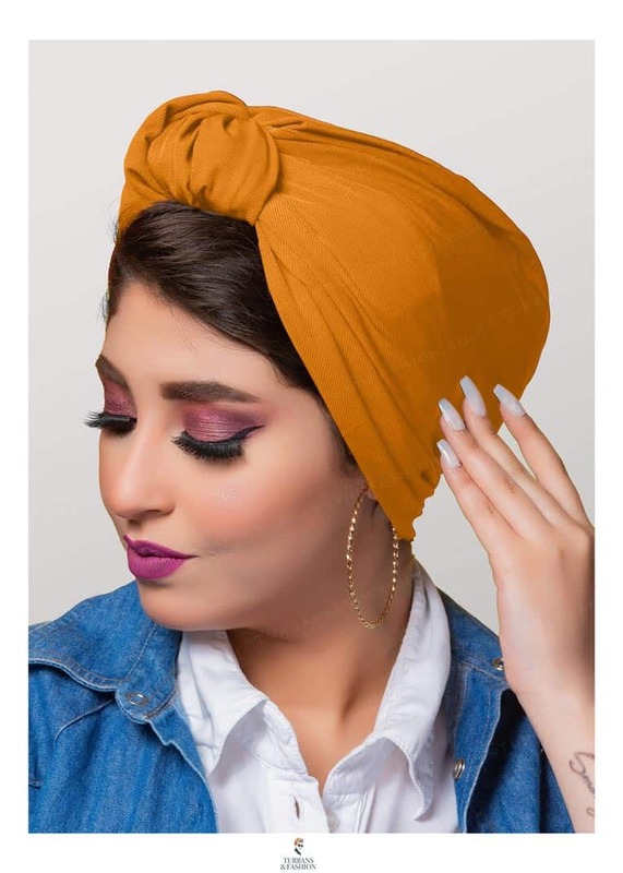 Turban & Fashion Ball Crepe Turban for Women, Mustard