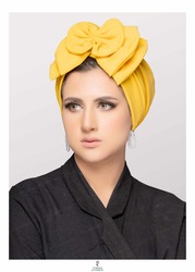 Turban & Fashion Smart Front Triple Bow Turban for Women, Yellow