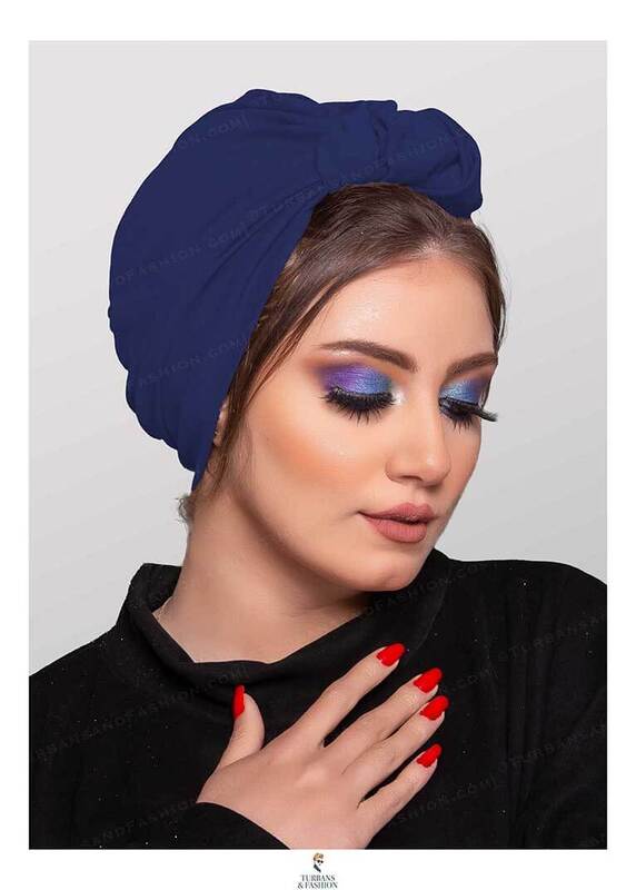 Turban & Fashion Ball Crepe Turban for Women, Blue