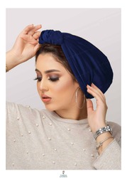 Turban & Fashion Velvet Ball Turban for Women, Dark Blue