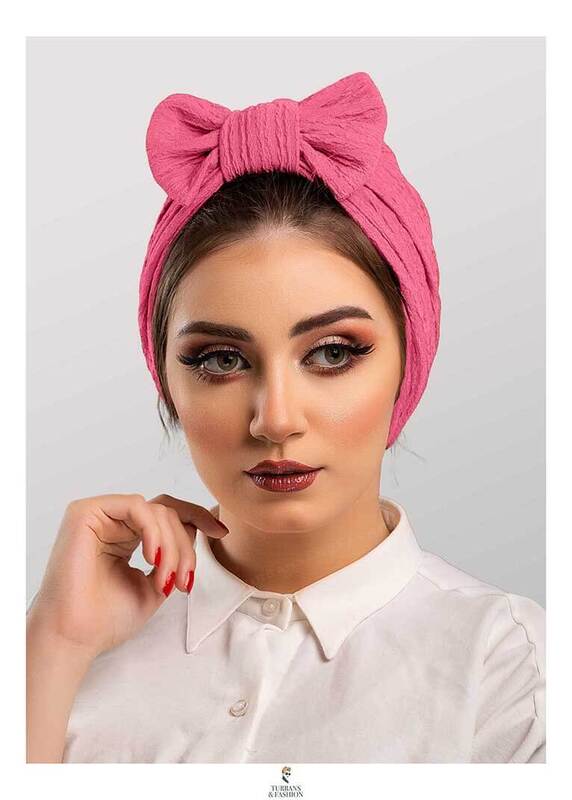 Turban & Fashion Plisse Bow Turban for Women, Pink