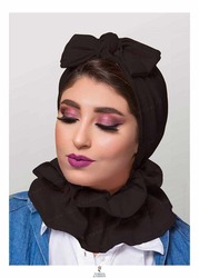 Turban & Fashion Crepe Bow Collar Turban for Women, Black