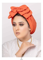 Turban & Fashion Smart Front Triple Bow Turban for Women, Orange