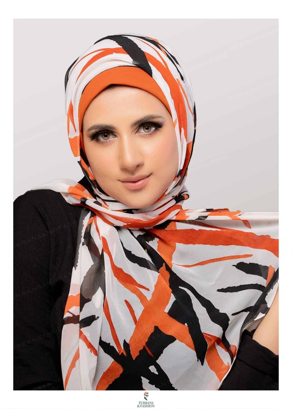 Turban & Fashion Hijab with Attached Turban for Women, Orange