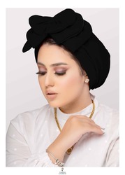 Turban & Fashion Smart Front Triple Bow Turban for Women, Black
