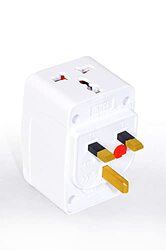 Psychone 3-Way Multi Plug Socket Universal Travel Adapter, White