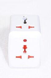 Psychone 3-Way Multi Plug Socket Universal Travel Adapter, White