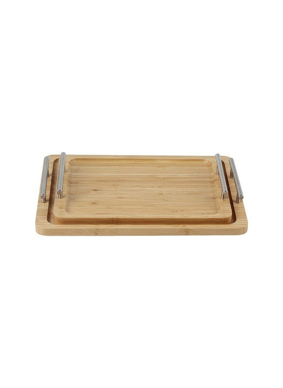

Danube Home Loretta Bamboo Serving Tray, 2 Pieces, Brown