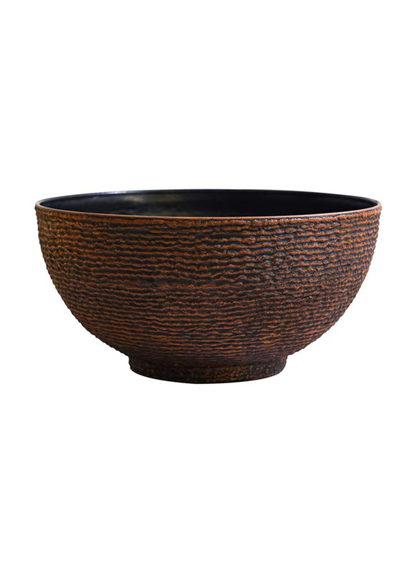 Danube Home KD5542SN+200S Flower Pot with Plate, Brown