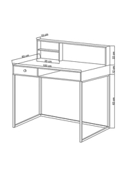 Danube Home Nasus Computer Office Desk Workstation with Storage, Oak