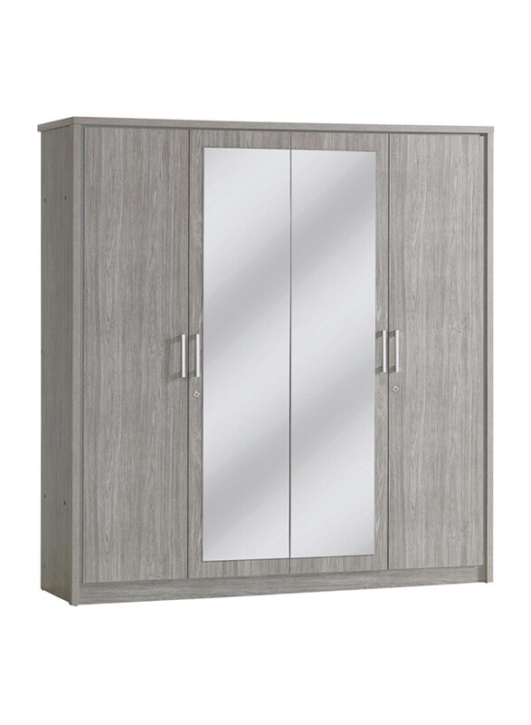 

Danube Home Torino 4 Door Wardrobe, Grey