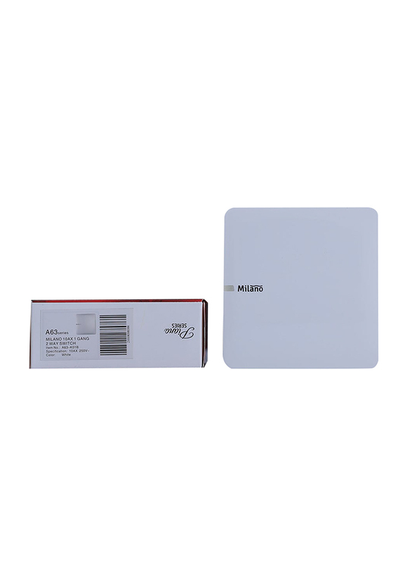 Danube Home Milano 10A 1 Gang 2 Way Switch, White