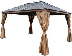 Danube Home Jasmy Gazebo Metal Frame, Black/Brown