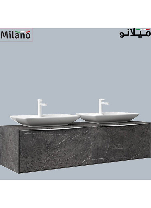 

Milano Mono Vanity with 2 Basin, Grey